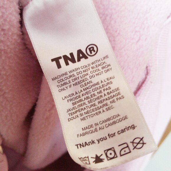 Aritzia TNA Sweatfleece Cozy Fleece Boyfriend Fit Full Zip Up Hoodie Size L $95 - Picture 7 of 13